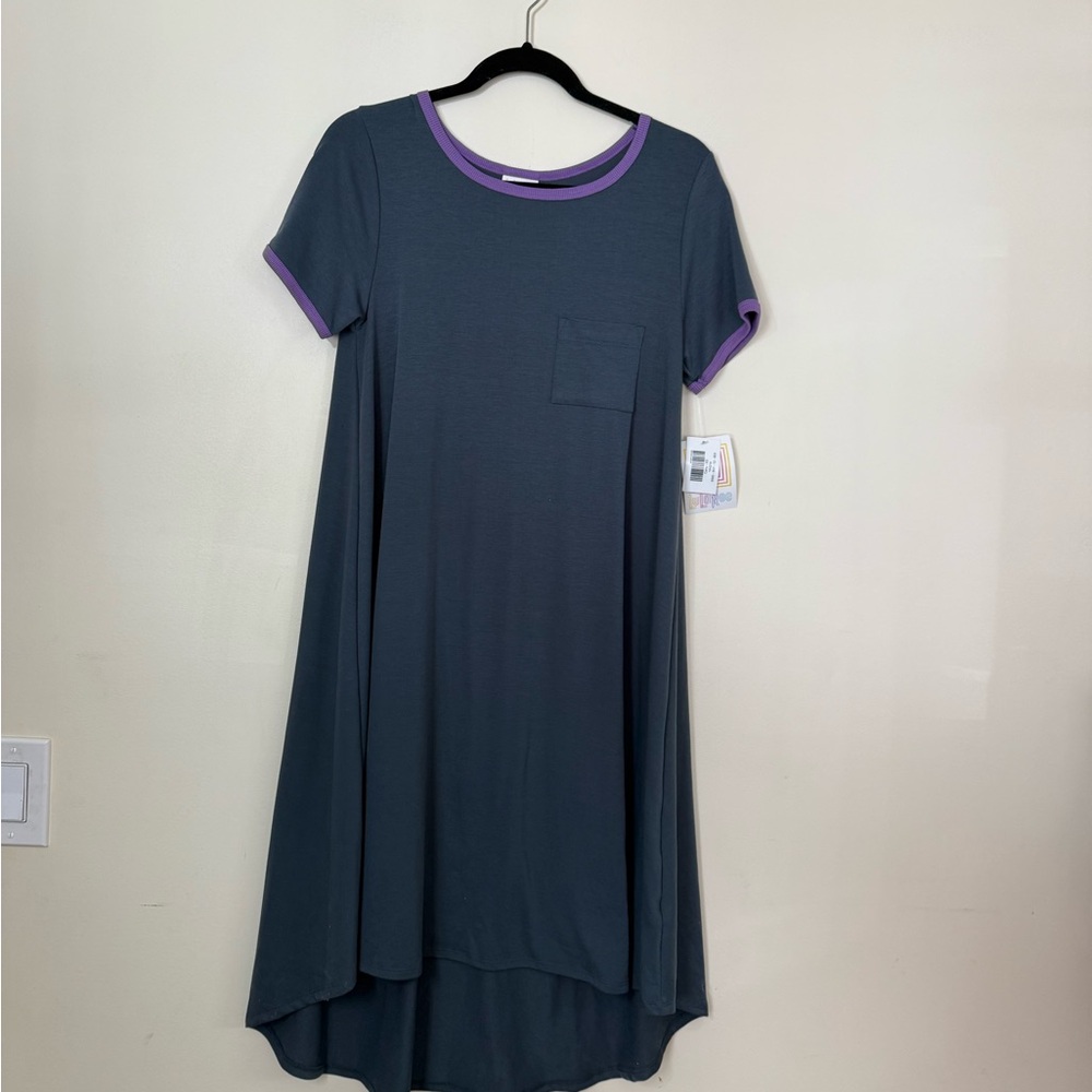 LuLaRoe grey and purple dress